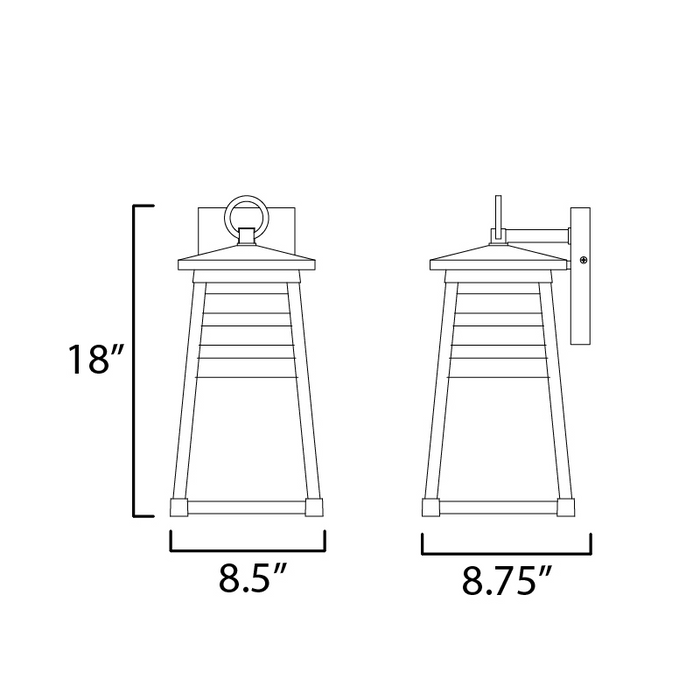 Maxim 40634 Shutters 1-lt 18" Tall Outdoor Wall Sconce