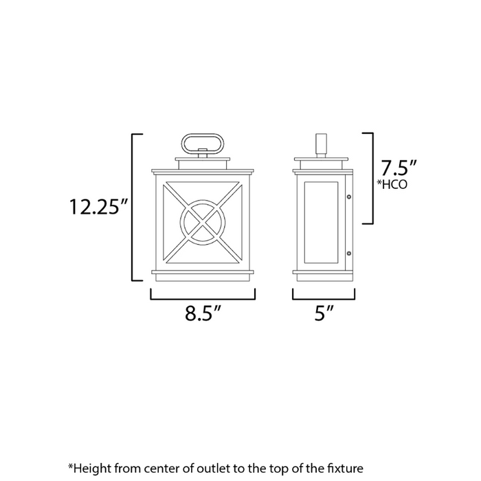 Maxim 40802 Yorktown VX 1-lt 12" Tall Outdoor Wall Sconce