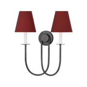 Hudson Valley 4082 Midtown 2-lt 20" Tall Wall Sconce - Old Bronze/Garnet Linen