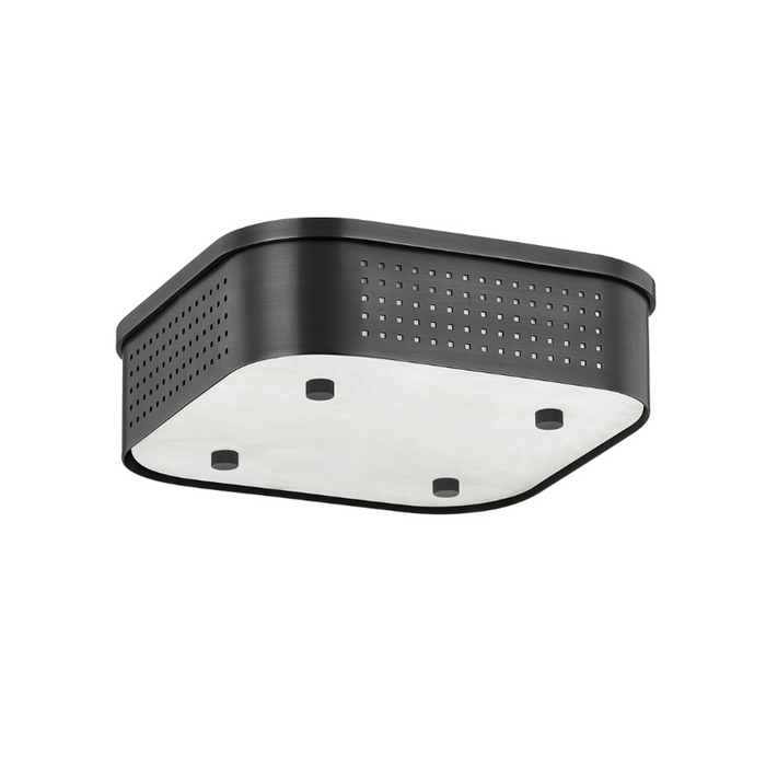 Hudson Valley 4114 Madison Square 1-lt 13" LED Flush Mount - Distressed Bronze