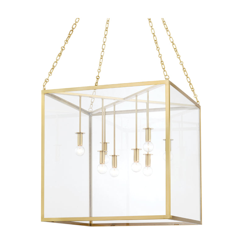 Hudson Valley 4124 Catskill 8-lt 24" Pendant-Aged Brass