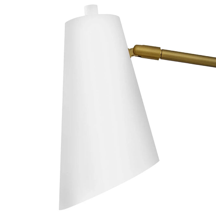 Hinkley 48310 Bray 1-lt 17" Tall LED Swing Arm Wall Sconce - Lacquered Brass/Chalk White