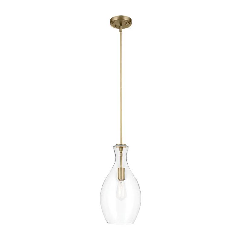 Kichler 42047 Everly 1-lt 9" Pendant-Natural Brass