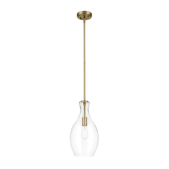 Kichler 42047 Everly 1-lt 9" Pendant-Natural Brass