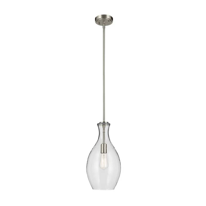 Kichler 42047 Everly 1-lt 9" Pendant-Brushed Nickel