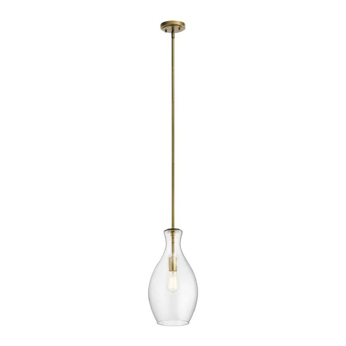 Kichler 42047 Everly 1-lt 9" Pendant-Natural Brass