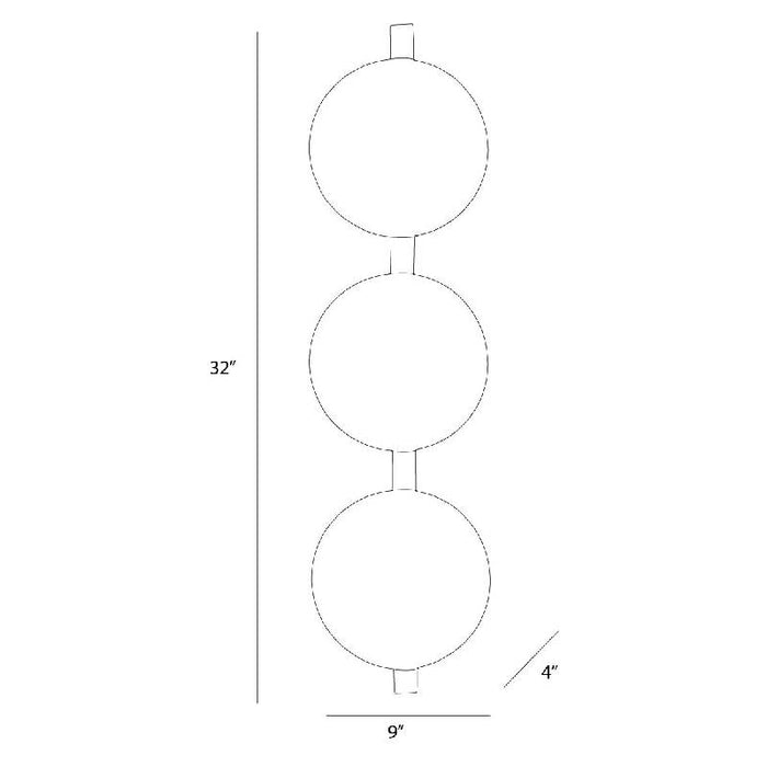 Arteriors 42080 Diesel 6-lt 32" Tall Wall Sconce