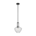 Kichler 42141 Everly 1- lt 11" Bell Pendant - Black/Clear Seeded
