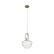 Kichler 42141 Everly 1- lt 11" Bell Pendant - Natural Brass/Clear Seeded
