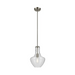 Kichler 42141 Everly 1- lt 11" Bell Pendant - Brushed Nickel/Clear