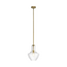 Kichler 42141 Everly 1- lt 11" Bell Pendant - Natural Brass/Clear