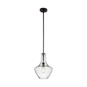 Kichler 42141 Everly 1- lt 11" Bell Pendant - Olde Bronze/Clear Seeded