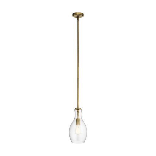Kichler 42456 Everly 1-lt 7" Pendant-Natural Brass