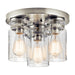 Kichler 42891 Brinley 3-lt 12" Flush Mount - Brushed Nickel