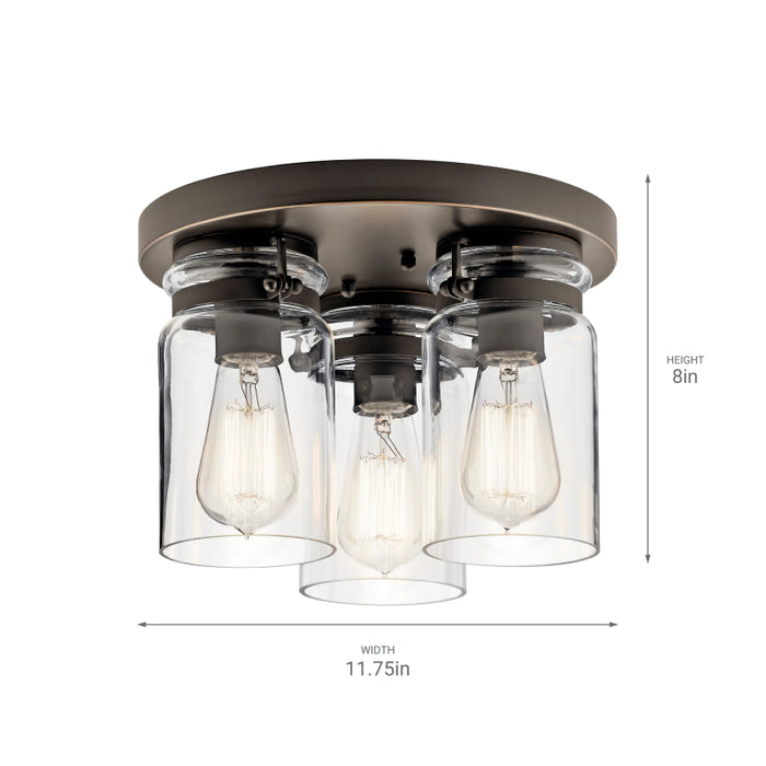 Kichler 42891 Brinley 3-lt 12" Flush Mount