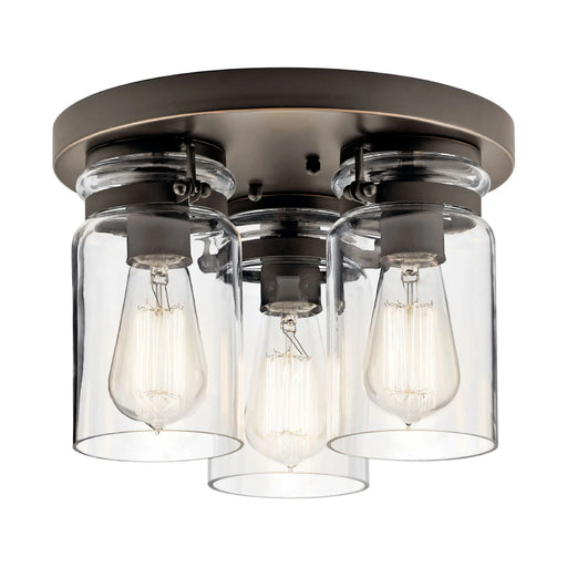 Kichler 42891 Brinley 3-lt 12" Flush Mount - Olde Bronze