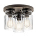 Kichler 42891 Brinley 3-lt 12" Flush Mount - Olde Bronze
