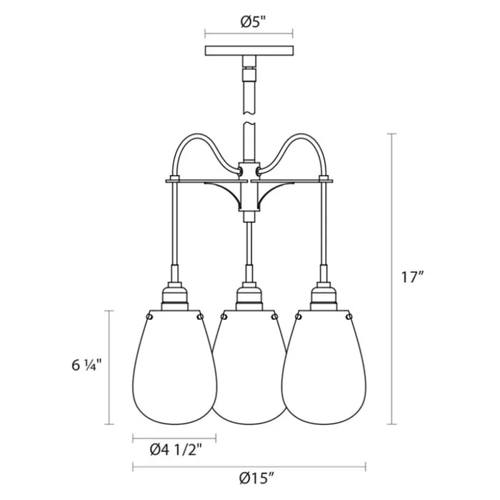 Sonneman 4294 Chelsea 3-Arm 15" Pendant