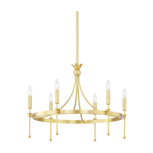 Hudson Valley 4327 Gates 6-lt 27" Chandelier-Aged Brass