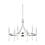 Hudson Valley 4327 Gates 6-lt 27" Chandelier-Polished Nickel