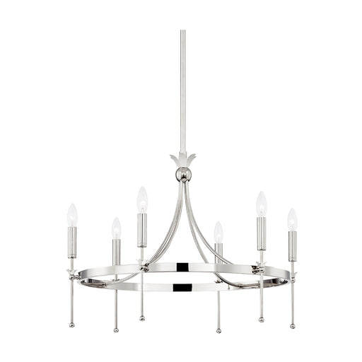 Hudson Valley 4327 Gates 6-lt 27" Chandelier-Polished Nickel