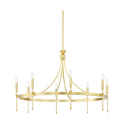 Hudson Valley 4338 Gates 8-lt 39" Chandelier-Aged Brass