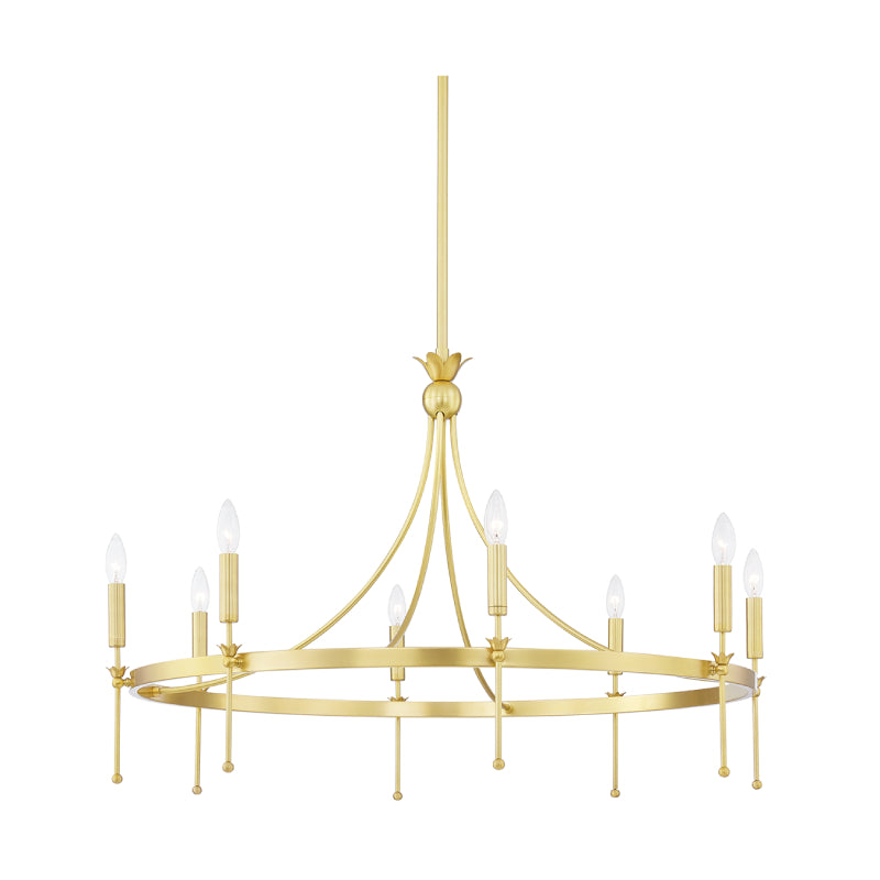 Hudson Valley 4338 Gates 8-lt 39" Chandelier-Aged Brass