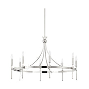 Hudson Valley 4338 Gates 8-lt 39" Chandelier-Polished Nickel