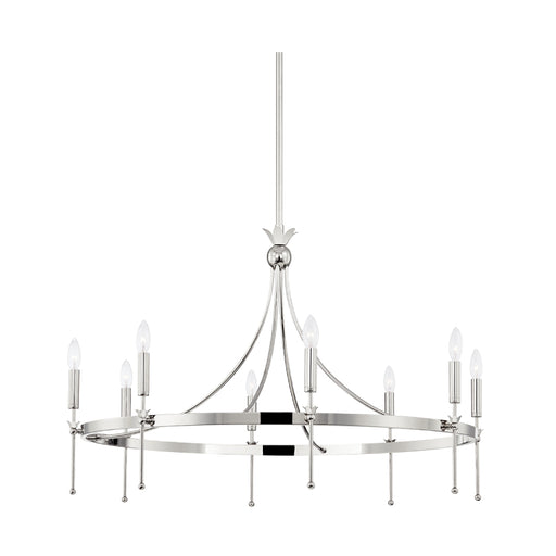 Hudson Valley 4338 Gates 8-lt 39" Chandelier-Polished Nickel