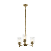 Kichler 43670 Shailene 3-lt 18" Chandelier - Natural Brass/Clear