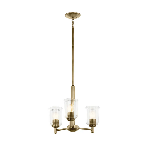 Kichler 43670 Shailene 3-lt 18" Chandelier - Natural Brass/Clear
