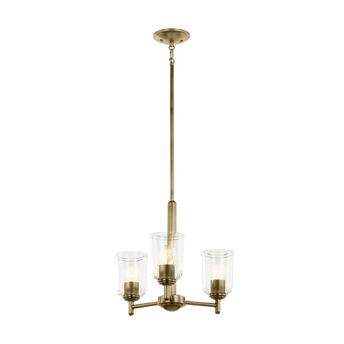 Kichler 43670 Shailene 3-lt 18" Chandelier - Natural Brass/Clear