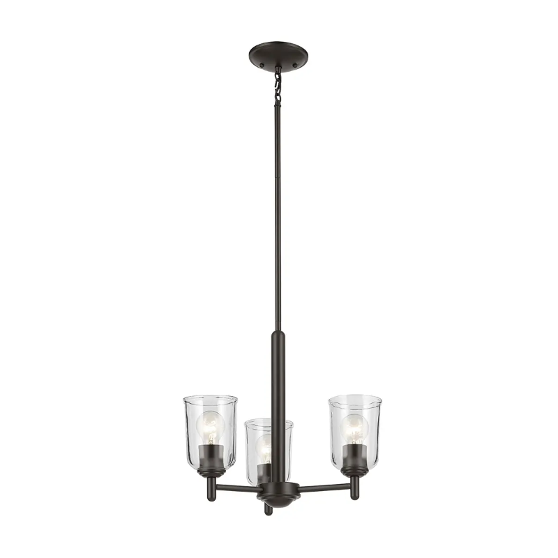 Kichler 43670 Shailene 3-lt 18" Chandelier - Olde Bronze/Clear