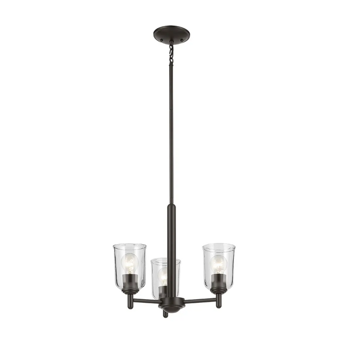Kichler 43670 Shailene 3-lt 18" Chandelier - Olde Bronze/Clear