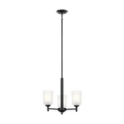 Kichler 43670 Shailene 3-lt 18" Chandelier - Black/Satin Etched
