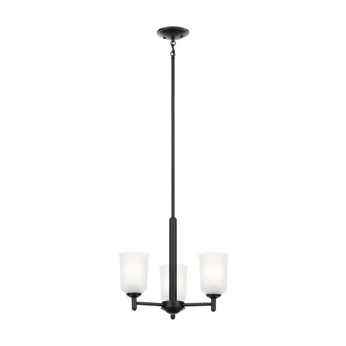 Kichler 43670 Shailene 3-lt 18" Chandelier - Black/Satin Etched