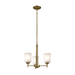 Kichler 43670 Shailene 3-lt 18" Chandelier - Natural Brass/Satin Etched