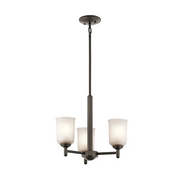 Kichler 43670 Shailene 3-lt 18" Chandelier - Olde Bronze/Satin Etched