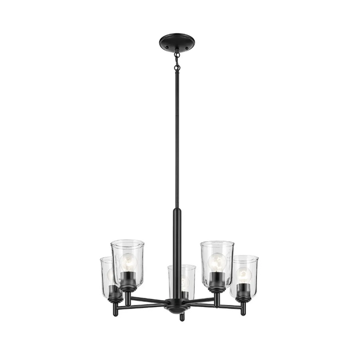Kichler 43671 Shailene 5-lt 24" Chandelier - Black/Clear