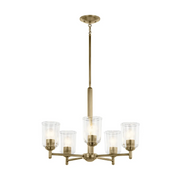 Kichler 43671 Shailene 5-lt 24" Chandelier - Natural Brass/Clear