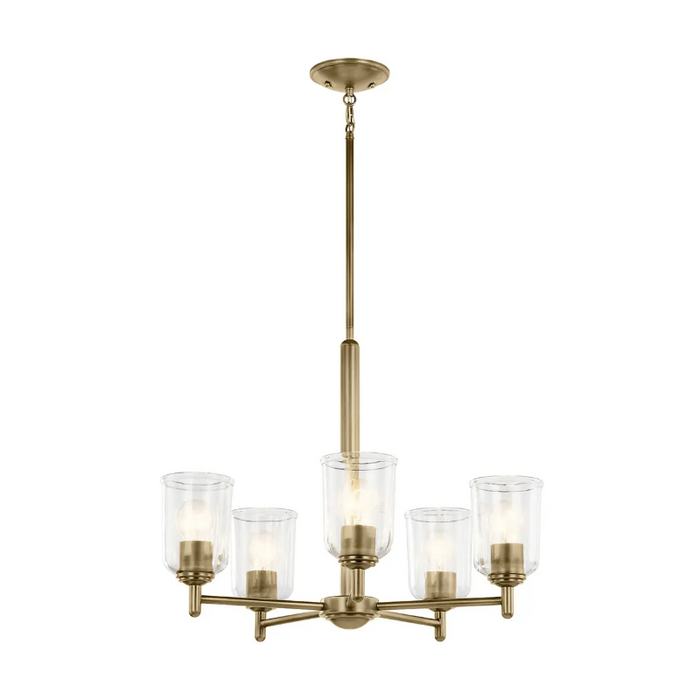 Kichler 43671 Shailene 5-lt 24" Chandelier - Natural Brass/Clear