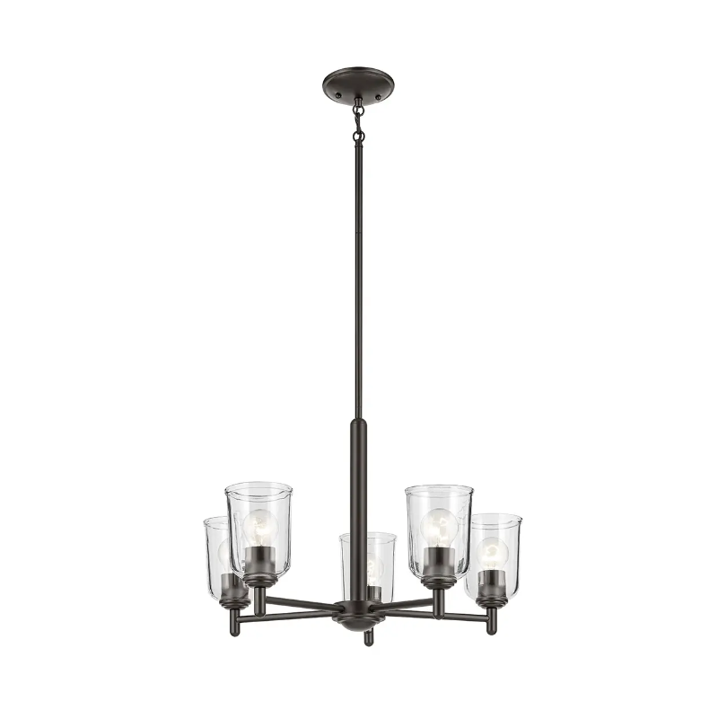 Kichler 43671 Shailene 5-lt 24" Chandelier - Black/Clear