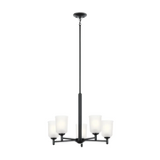 Kichler 43671 Shailene 5-lt 24" Chandelier - Black/Satin Etched
