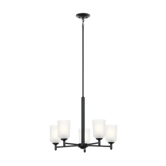 Kichler 43671 Shailene 5-lt 24" Chandelier - Black/Satin Etched