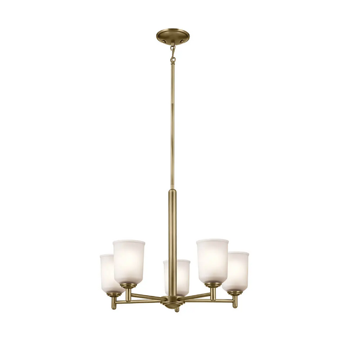 Kichler 43671 Shailene 5-lt 24" Chandelier - Natural Brass/Satin Etched