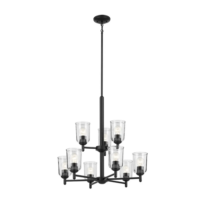 Kichler 43672 Shailene 9-lt 27" Chandelier - Black/Clear