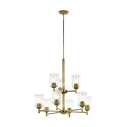 Kichler 43672 Shailene 9-lt 27" Chandelier - Natural Brass/Clear