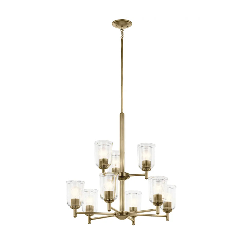 Kichler 43672 Shailene 9-lt 27" Chandelier - Natural Brass/Clear