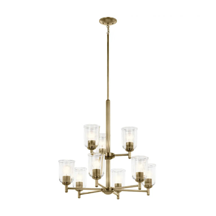 Kichler 43672 Shailene 9-lt 27" Chandelier - Natural Brass/Clear