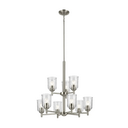 Kichler 43672 Shailene 9-lt 27" Chandelier - Brushed Nickel/Clear